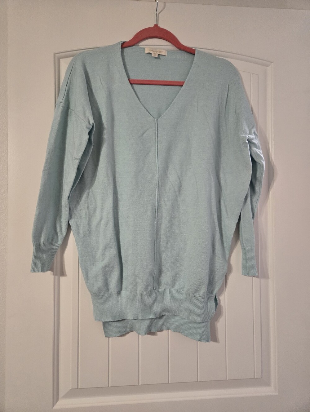 Sweaterland Light Blue V-Neck Women's Sweater
